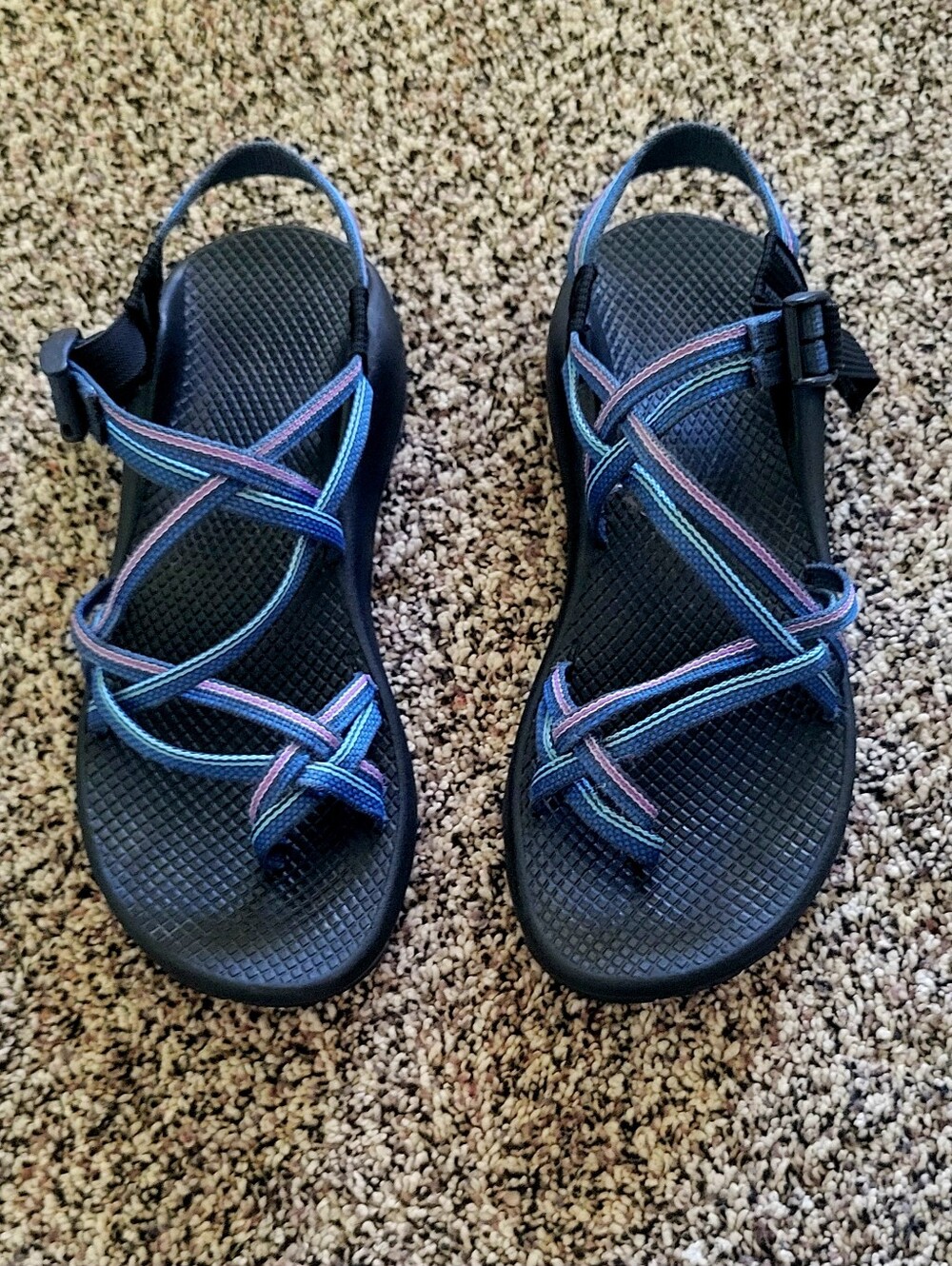 Chaco Strappy Outdoor Sandals - Blue/Plum Stripes - Picture 4 of 4